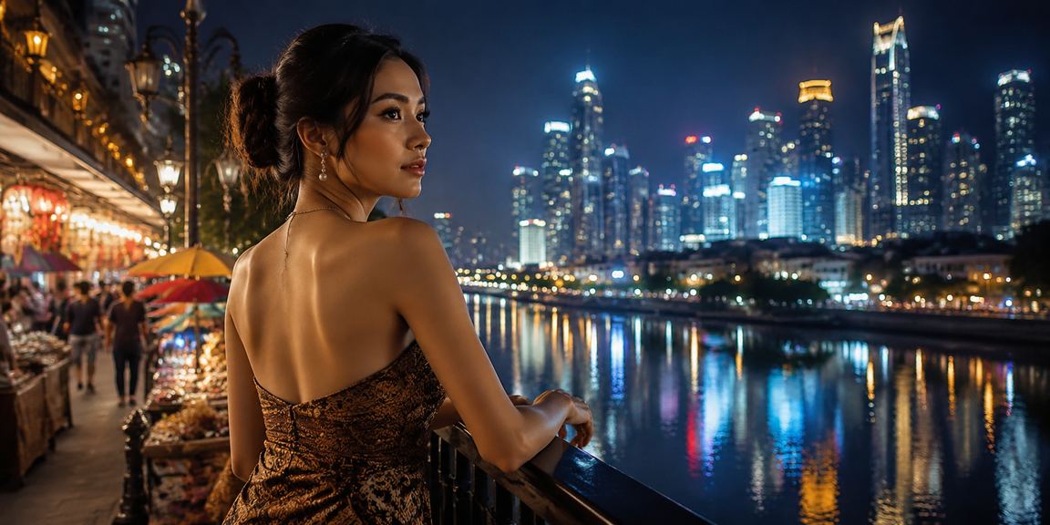 Suasana pasar malam dengan aktivitas lotre menggambarkan budaya taruhan lokal yang populer di Asia